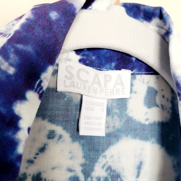 SCAPA LAUREN PERRE Sand Dollar Button Down Shirt in Indigo - Picture 5 of 8